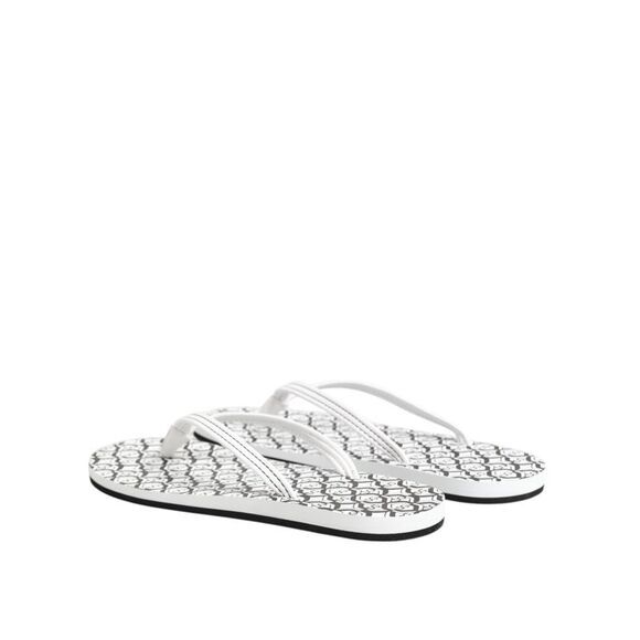 Dolce & Gabbana Black White Logo Beachwear Flats Slipper Women's Shoes